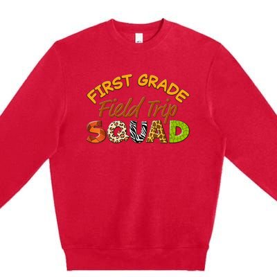 First Grade Students School Zoo Field Trip Squad Matching Premium Crewneck Sweatshirt