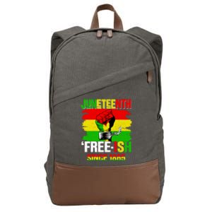 Freemeaningful Giftish Since 1865 Pan African American Flag Juneteenth Meaningfu Cotton Canvas Backpack