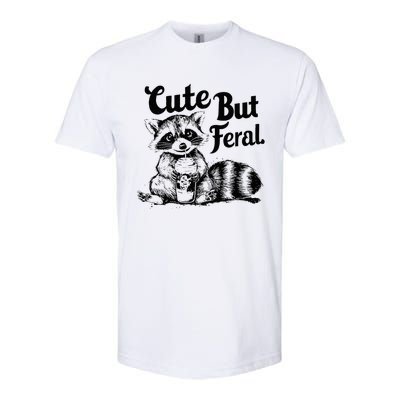 Feral Girl Summer Funny Meme Cute But Feral Raccoon Vacation Softstyle CVC T-Shirt