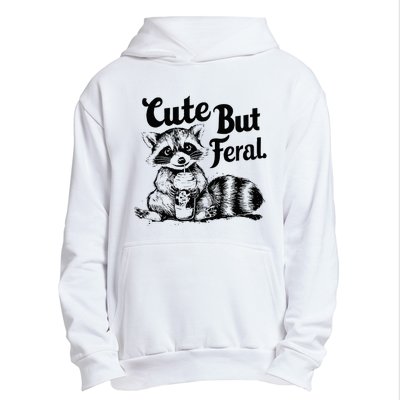 Feral Girl Summer Funny Meme Cute But Feral Raccoon Vacation Urban Pullover Hoodie