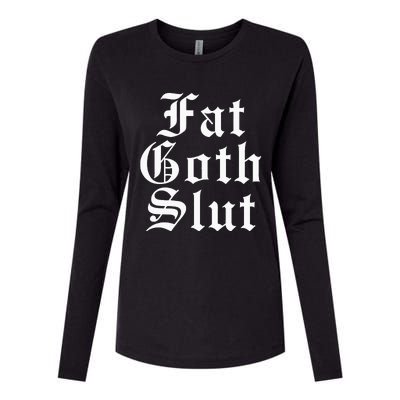 Fat Goth Slut Stylized Big Womens Cotton Relaxed Long Sleeve T-Shirt