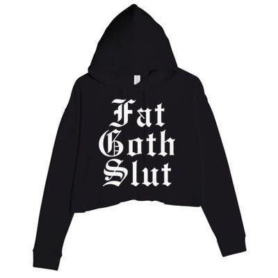 Fat Goth Slut Stylized Big Crop Fleece Hoodie