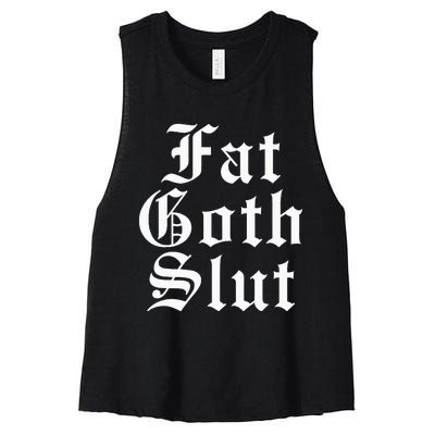 Fat Goth Slut Stylized Big Women's Racerback Cropped Tank