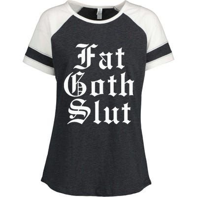 Fat Goth Slut Stylized Big Enza Ladies Jersey Colorblock Tee