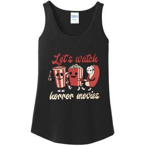 Funny Ghost Skeleton Lets Watch Horror Movies Halloween Gift Ladies Essential Tank