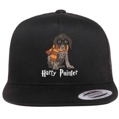 Funny German Shorthaired Pointer Harry Pointer Flat Bill Trucker Hat