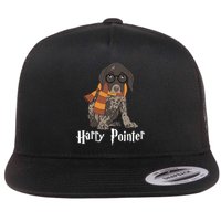 Funny German Shorthaired Pointer Harry Pointer Flat Bill Trucker Hat