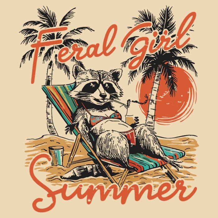 Feral Girl Summer Drawstring Bag