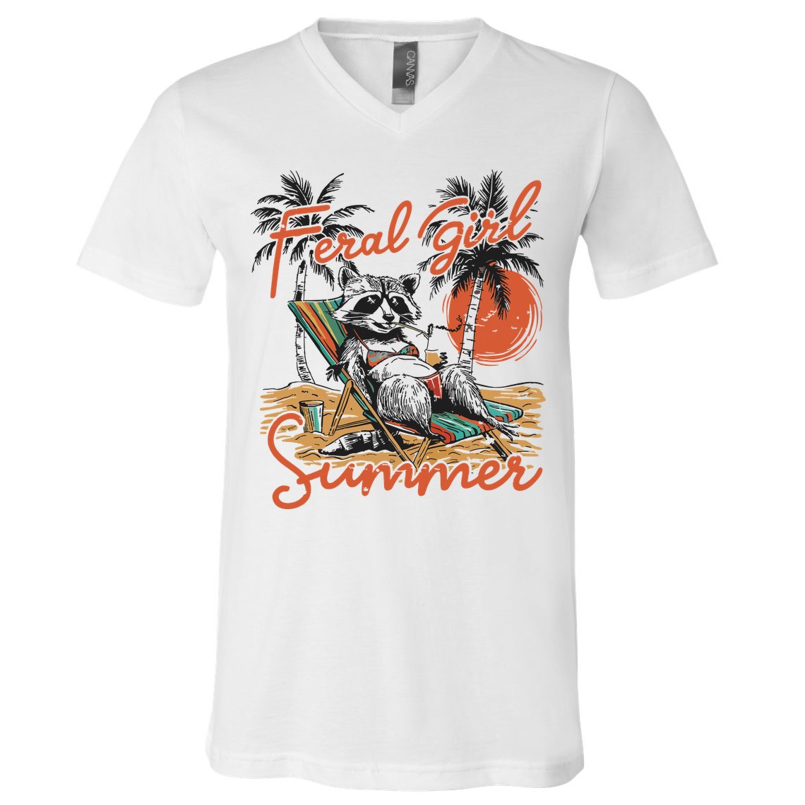 Feral Girl Summer V-Neck T-Shirt