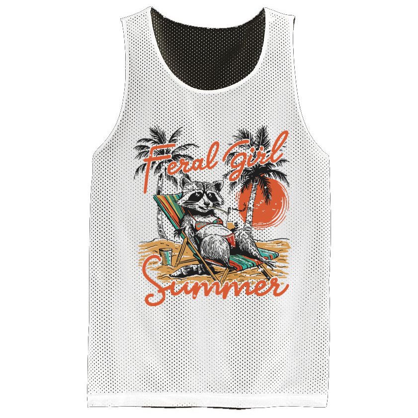 Feral Girl Summer Mesh Reversible Basketball Jersey Tank