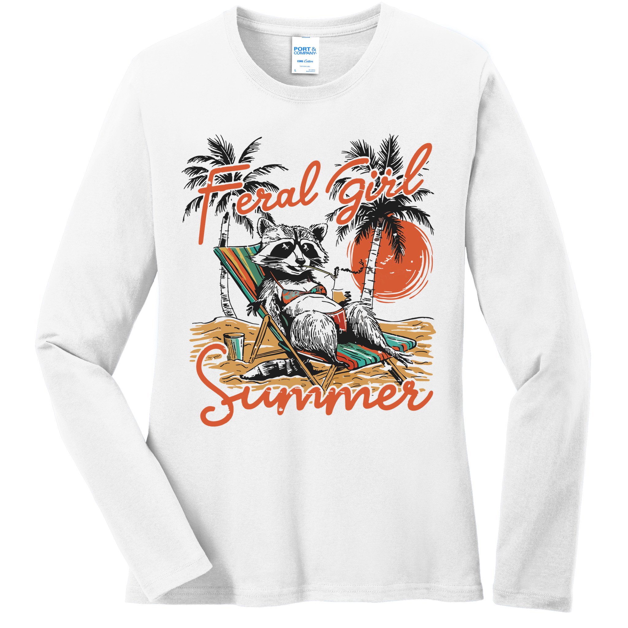 Feral Girl Summer Ladies Long Sleeve Shirt