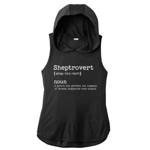 Funny German Shepherd Dog Playful Pet Lover Ladies PosiCharge Tri-Blend Wicking Draft Hoodie Tank