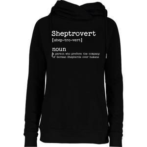 Funny German Shepherd Dog Playful Pet Lover Womens Funnel Neck Pullover Hood