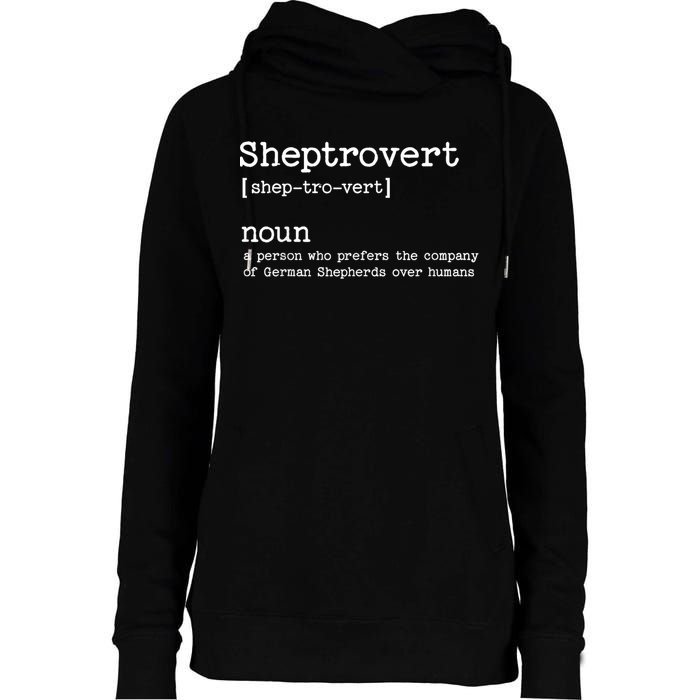 Funny German Shepherd Dog Playful Pet Lover Womens Funnel Neck Pullover Hood