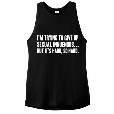 Funny Gift Sexual Innuendo Adult Humor Offensive Gag Gift Ladies PosiCharge Tri-Blend Wicking Tank