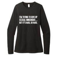 Funny Gift Sexual Innuendo Adult Humor Offensive Gag Gift Womens CVC Long Sleeve Shirt