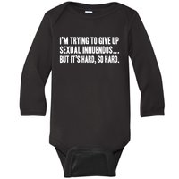 Funny Gift Sexual Innuendo Adult Humor Offensive Gag Gift Baby Long Sleeve Bodysuit