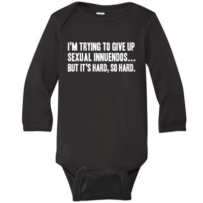 Funny Gift Sexual Innuendo Adult Humor Offensive Gag Gift Baby Long Sleeve Bodysuit