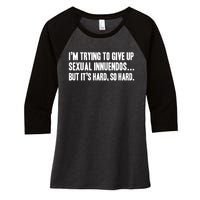 Funny Gift Sexual Innuendo Adult Humor Offensive Gag Gift Women's Tri-Blend 3/4-Sleeve Raglan Shirt