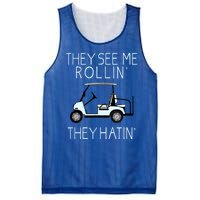 Funny Golf They See Me Rollin They Hatin Funny Golfers Gift Mesh Reversible Basketball Jersey Tank