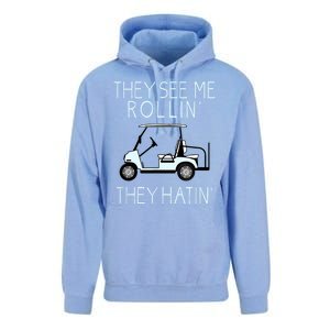 Funny Golf They See Me Rollin They Hatin Funny Golfers Gift Unisex Surf Hoodie