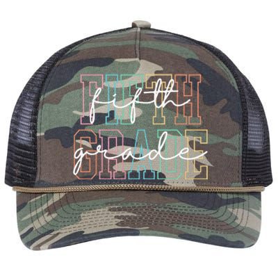 Fifth Grade Teacher 5th Grade Teacher Retro Rope Trucker Hat Cap