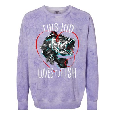 Fishing Gift This Loves To Fish Colorblast Crewneck Sweatshirt