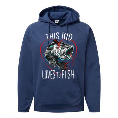 Fishing Gift This Loves To Fish Performance Fleece Hoodie