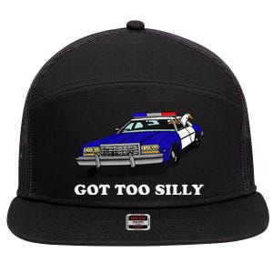 Funny Got Too Silly Goose 7 Panel Mesh Trucker Snapback Hat