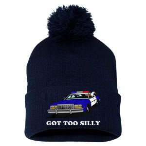 Funny Got Too Silly Goose Pom Pom 12in Knit Beanie