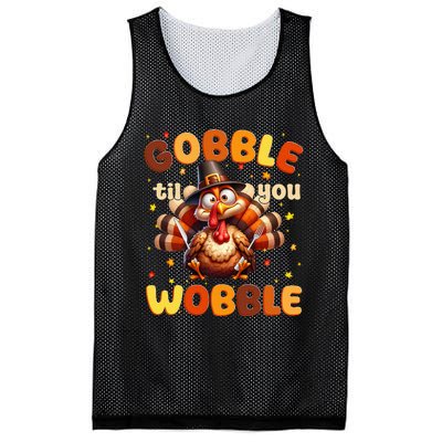 Funny Gobble Til You Wobble Thanksgiving Turkey Mesh Reversible Basketball Jersey Tank