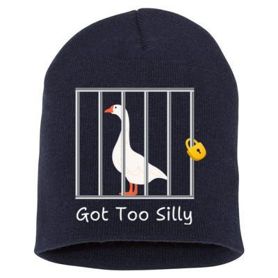 Funny Got Too Silly M.E.N.S Women Silly Goose In Prison Case Short Acrylic Beanie