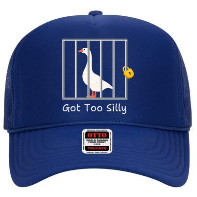 Funny Got Too Silly M.E.N.S Women Silly Goose In Prison Case High Crown Mesh Back Trucker Hat