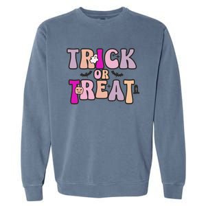 Fall Graphic Teestrick Or Treat Gift Garment-Dyed Sweatshirt