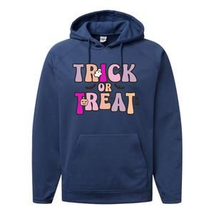 Fall Graphic Teestrick Or Treat Gift Performance Fleece Hoodie