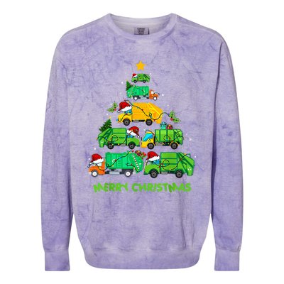 Funny Garbage Truck Christmas Tree Ornament Decor Colorblast Crewneck Sweatshirt