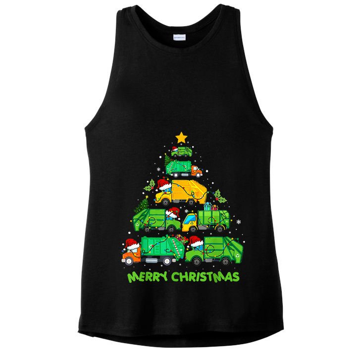 Funny Garbage Truck Christmas Tree Ornament Decor Ladies PosiCharge Tri-Blend Wicking Tank