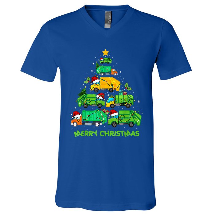 Funny Garbage Truck Christmas Tree Ornament Decor V-Neck T-Shirt