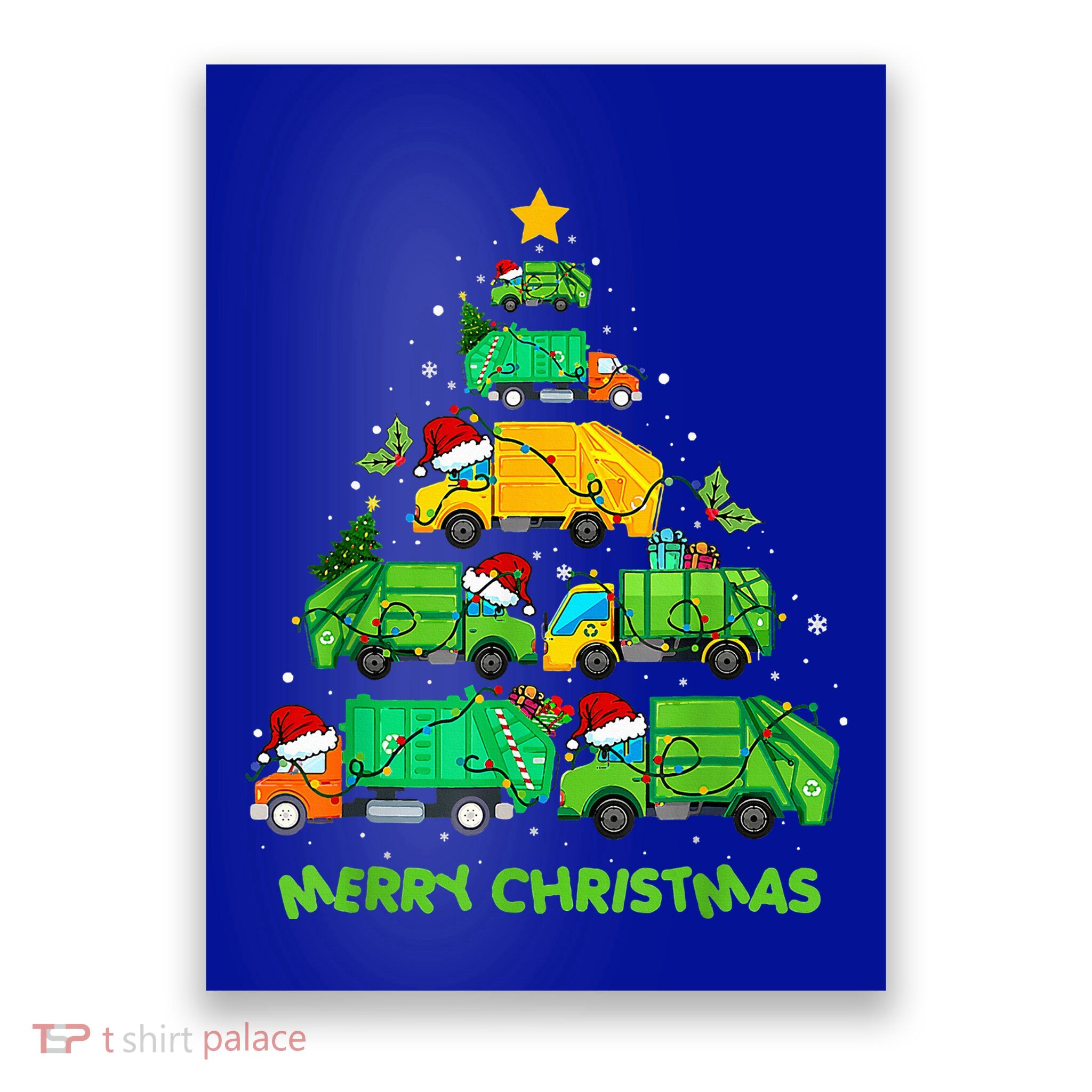 Funny Garbage Truck Christmas Tree Ornament Decor Poster
