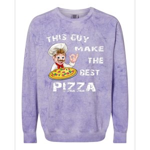 Funny Gift This Guy Makes The Best Pizza Colorblast Crewneck Sweatshirt