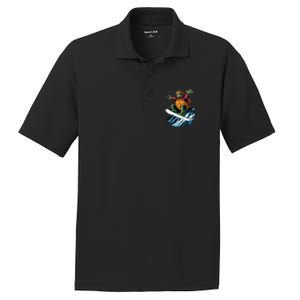 Funny Gift Turtle On A Snowboard Snowboarding PosiCharge RacerMesh Polo