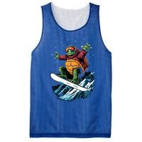 Funny Gift Turtle On A Snowboard Snowboarding Mesh Reversible Basketball Jersey Tank