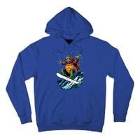 Funny Gift Turtle On A Snowboard Snowboarding Tall Hoodie