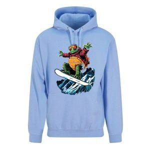 Funny Gift Turtle On A Snowboard Snowboarding Unisex Surf Hoodie