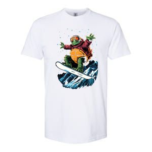 Funny Gift Turtle On A Snowboard Snowboarding Softstyle CVC T-Shirt