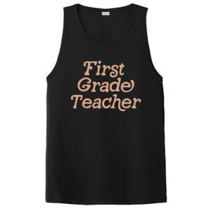 First Grade Teacher Retro Back To School 1St Grade Funny Gift PosiCharge Competitor Tank