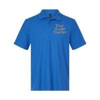 First Grade Teacher Retro Back To School 1St Grade Funny Gift Softstyle Adult Sport Polo