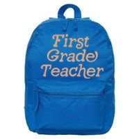 First Grade Teacher Retro Back To School 1St Grade Funny Gift 16 in Basic Backpack