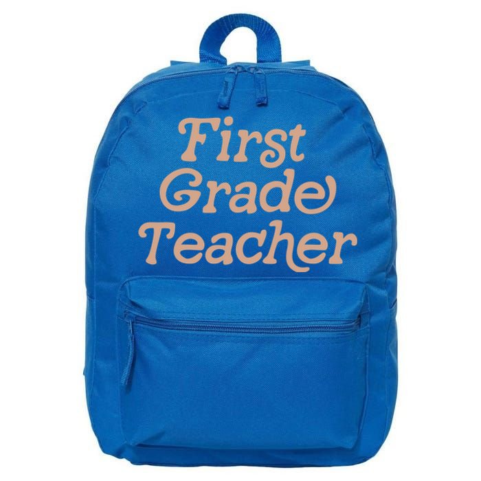 First Grade Teacher Retro Back To School 1St Grade Funny Gift 16 in Basic Backpack