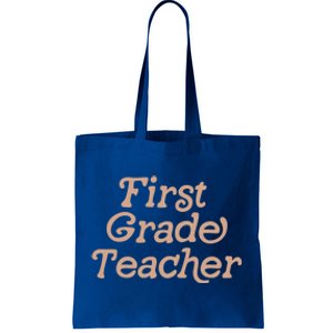 First Grade Teacher Retro Back To School 1St Grade Funny Gift Tote Bag